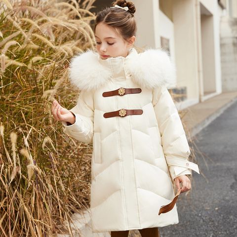 Simple Style Solid Color Polyester Girls Outerwear