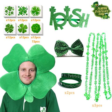 St. Patrick Cartoon Style Shamrock Plastic Party Photography Props Ornaments Costume Props