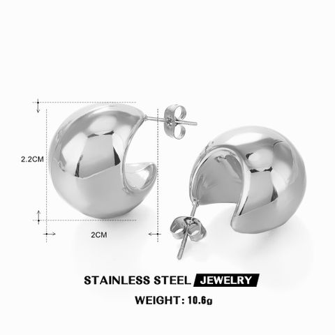 1 Pair Retro Geometric Plating 304 Stainless Steel 18K Gold Plated Earrings
