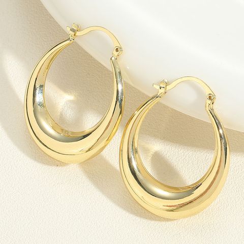 1 Pair Vintage Style Simple Style Solid Color Plating Copper 14k Gold Plated White Gold Plated Earrings Ear Studs
