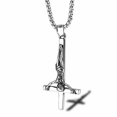 Retro Cross 304 Stainless Steel Plating 18K Gold Plated Men's Pendant Necklace