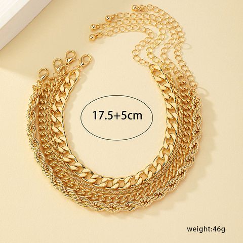 Simple Style Geometric Alloy Plating 14k Gold Plated Women's Bracelets