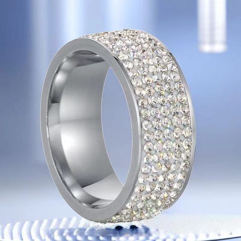Wholesale Simple Style Rhombus Stainless Steel Artificial Gemstones Rings