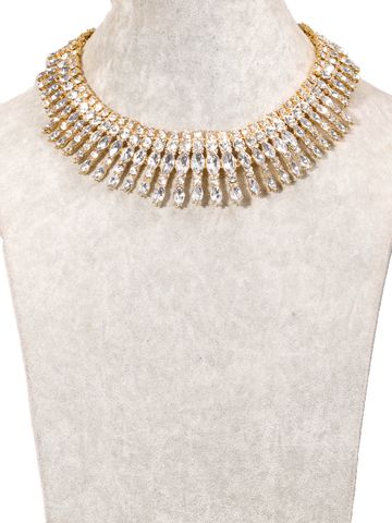 Glam Luxurious Geometric Alloy Inlay Rhinestones Women's Necklace