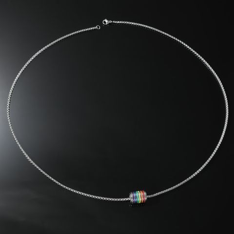 Elegant Streetwear Rainbow Zinc Alloy Enamel Plating Unisex Necklace