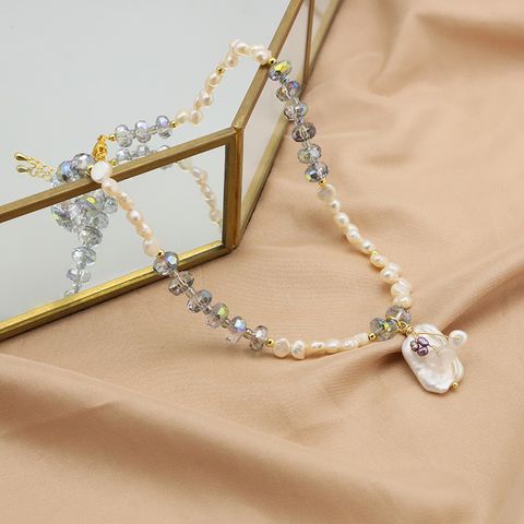 Elegant Irregular Baroque Pearls Beaded 18k Gold Plated Pendant Necklace
