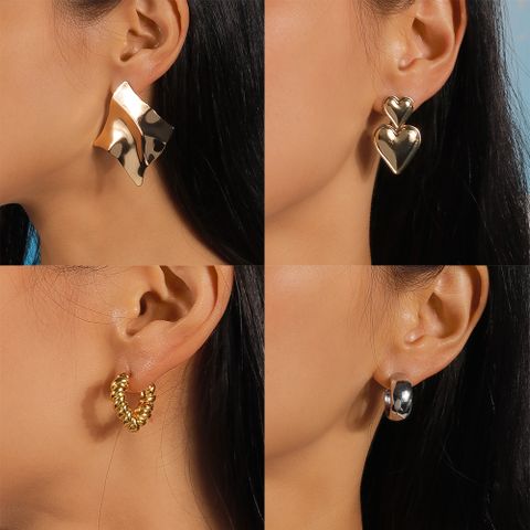 1 Pair Simple Style Classic Style Solid Color Zinc Alloy Ear Studs