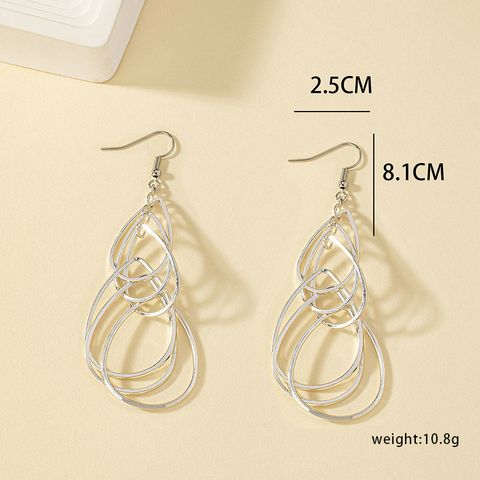 1 Pair French Style Classic Style Streetwear Water Droplets Plating Alloy Silver Plated Drop Earrings