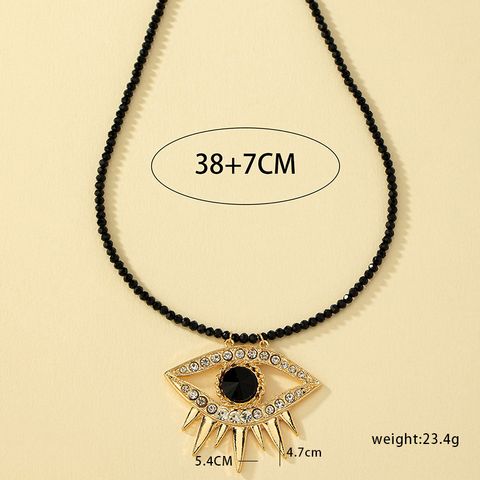 Streetwear Cool Style Devil's Eye Alloy Plating Inlay Glass 14k Gold Plated Women's Pendant Necklace