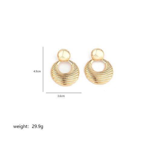 1 Pair Elegant Classic Style Circle Oval Heart Shape Polishing Plating Copper 18k Gold Plated White Gold Plated Drop Earrings