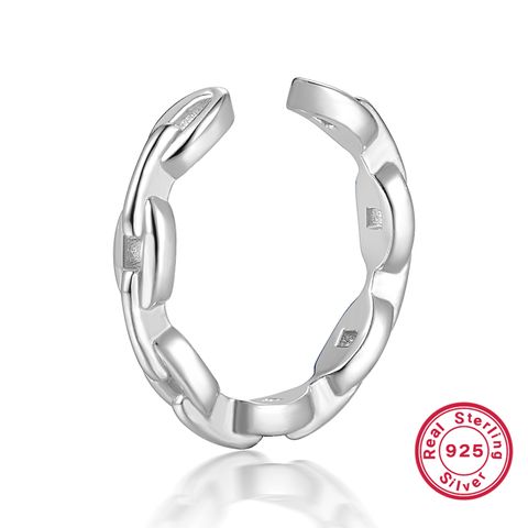 1 Piece Ig Style Casual Geometric Plating Sterling Silver White Gold Plated Rhodium Plated Ear Cuffs