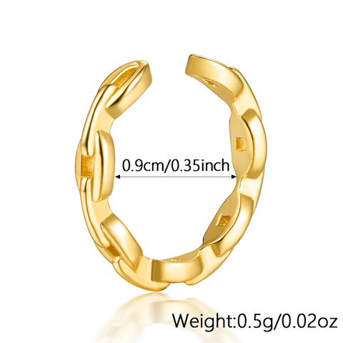 1 Piece Ig Style Casual Geometric Plating Sterling Silver White Gold Plated Rhodium Plated Ear Cuffs