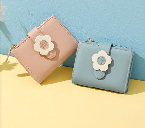 Women's Flower Pu Leather Zipper Buckle Wallets