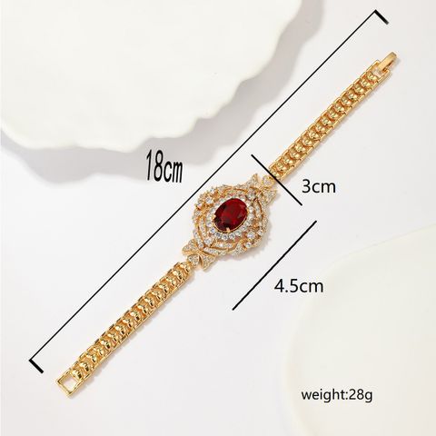 Elegant Luxurious Gem Copper Inlay Zircon Bracelets