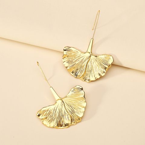 1 Pair Luxurious Leaves Plating Zinc Alloy Gold Plated Dangling Earrings