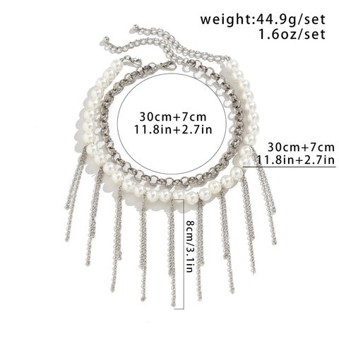 Vintage Style Commute Round Artificial Pearl Alloy Beaded Women's Necklace