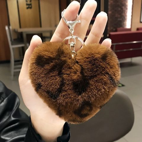 Korean Style Heart Shape Synthetic Fibre Women's Bag Pendant Keychain 1 Piece