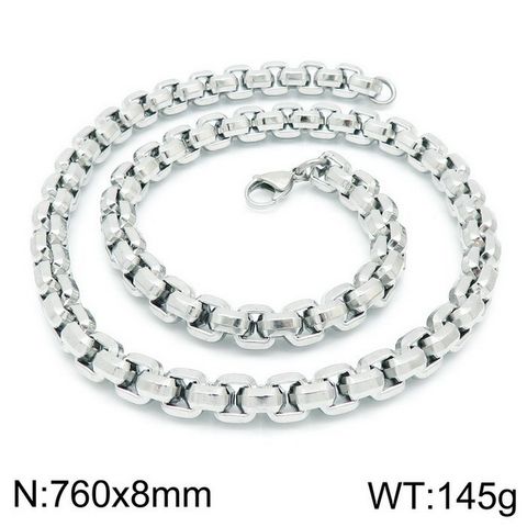 Hip-hop Punk Geometric Titanium Steel Chain Men's Bracelets Necklace
