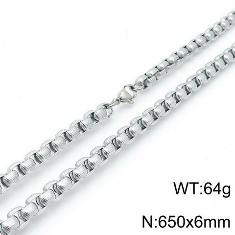 Hip-Hop Punk Geometric Titanium Steel Metal Chain 18K Gold Plated Men's Bracelets Necklace