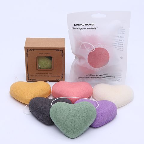 Simple Style Solid Color Sponge Facial Cleaning Puff 1 Piece