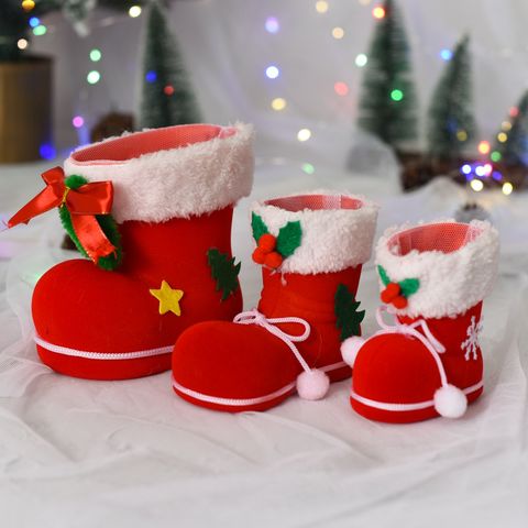 Christmas Cartoon Style Cute Christmas Socks Plastic Family Gathering Party Festival Gift Bags