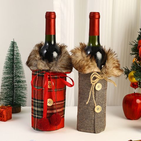 Christmas Classical Plaid Cloth Family Gathering Party Festival Decorative Props