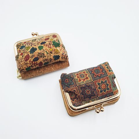 Women's Flower Pu Leather Clasp Frame Wallets