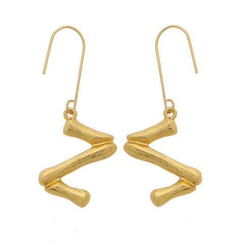 1 Pair Simple Style Letter Plating Alloy Drop Earrings