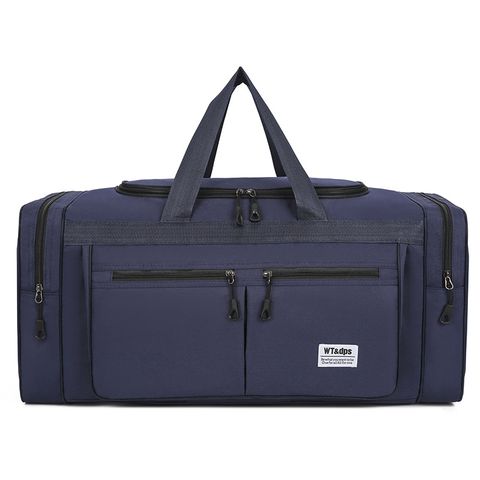 Men's Solid Color Oxford Cloth Zipper Travel Bag