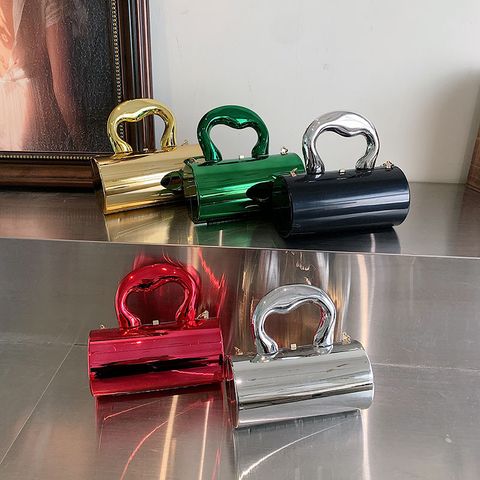 Women's Arylic Solid Color Streetwear Cylindrical Lock Clasp Handbag