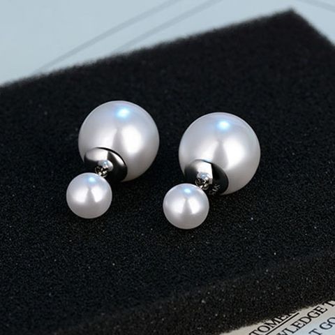 1 Piece Lady Solid Color Imitation Pearl Ear Studs