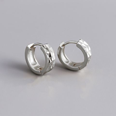 Fashion Solid Color Sterling Silver Hoop Earrings 1 Pair
