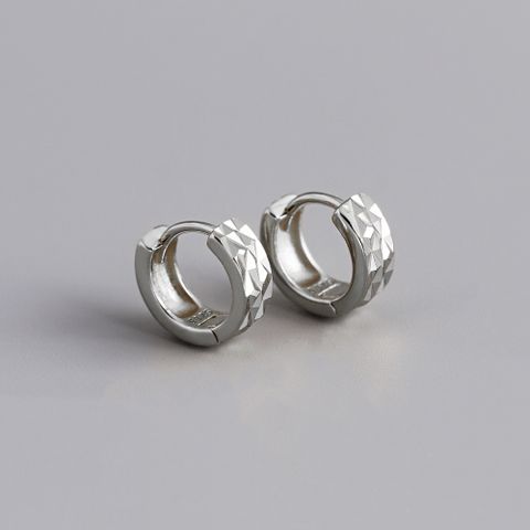 Fashion Solid Color Sterling Silver Hoop Earrings 1 Pair