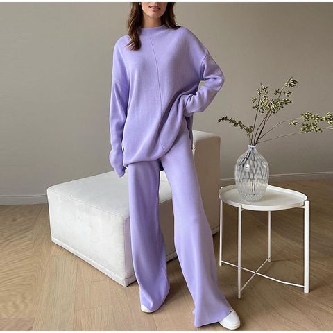 Daily Street Women's Simple Style Solid Color Fleece Alpaca Fleece/fiber Polyacrylonitrile Fiber Pants Sets Pants Sets