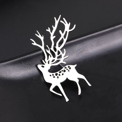 Simple Style Deer Stainless Steel Plating Unisex Brooches
