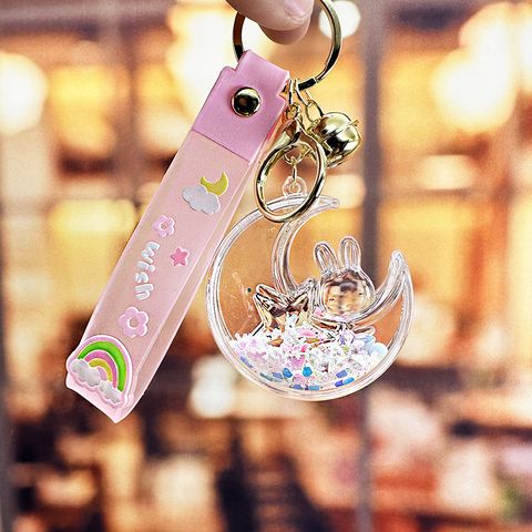 Cartoon Style Moon Arylic Women's Bag Pendant Keychain