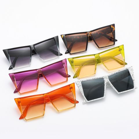 Retro Sweet Color Block Pc Square Full Frame Women's Sunglasses