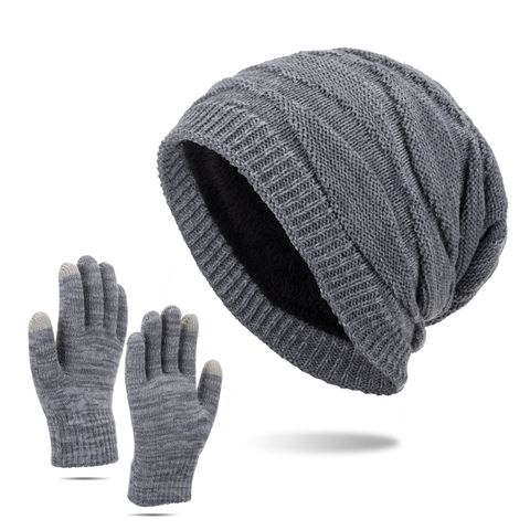 Men's Basic Simple Style Solid Color Eaveless Wool Cap