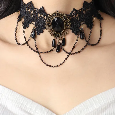 Elegant Sexy Geometric Alloy Lace Women's Choker