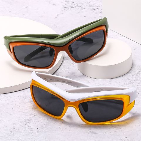 Y2k Sports Color Block Ac Wayfarer Mountain Style Sport Full Frame Women's Sunglasses