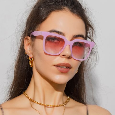 Simple Style Classic Style Color Block Pc Square Full Frame Women's Sunglasses