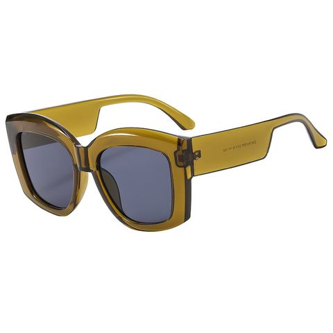 Simple Style Commute Color Block Ac Square Full Frame Women's Sunglasses