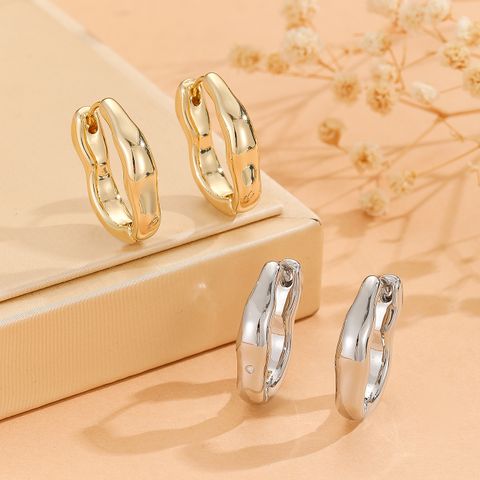 Wholesale Jewelry Basic Classic Style Geometric Alloy Gold Plated Silver Plated Earrings