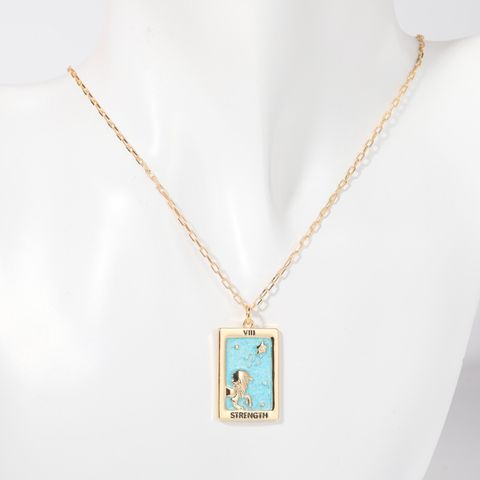 Lady Streetwear Star Moon Copper Enamel Plating 18k Gold Plated Pendant Necklace