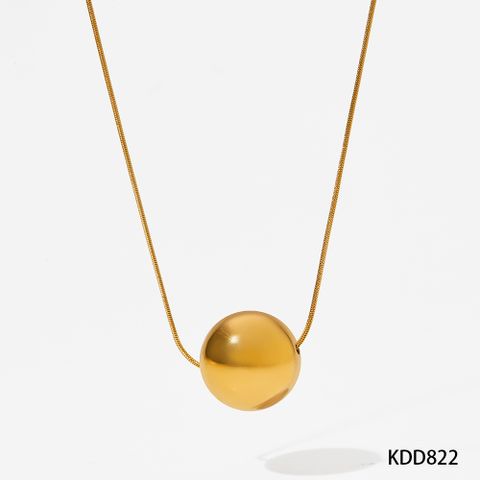 304 Stainless Steel 16K Gold Plated White Gold Plated Gold Plated Simple Style Plating Solid Color Pendant Necklace