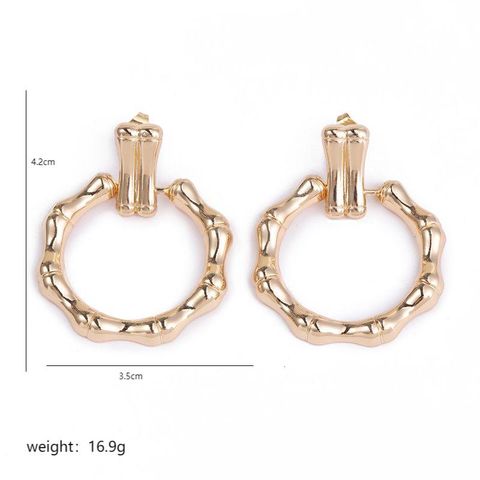 1 Pair Elegant Circle Plating Copper 18k Gold Plated Earrings