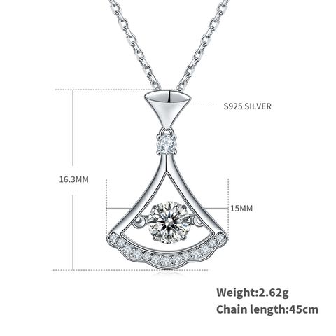 Vintage Style Snowflake Sterling Silver Gra Plating Inlay Moissanite Rhodium Plated Pendant Necklace