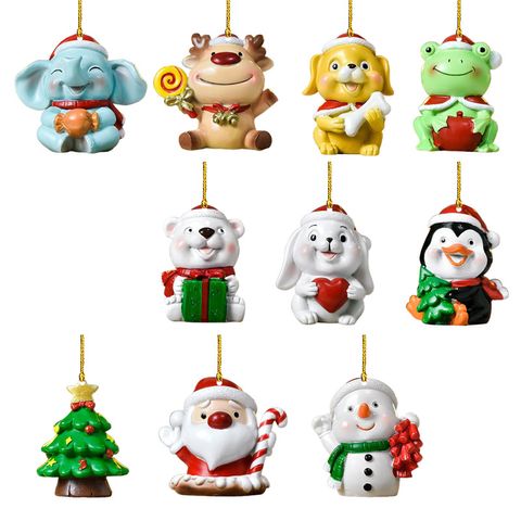 Christmas Cartoon Style Cute Christmas Tree Snowman Arylic Party Hanging Ornaments
