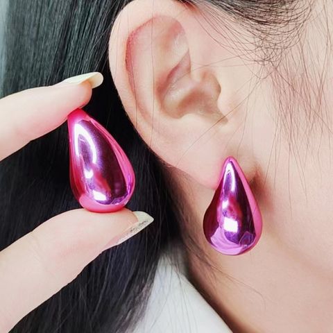 1 Pair Simple Style Water Droplets Plating Arylic Ear Studs