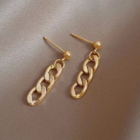 1 Pair Elegant Geometric Alloy Gold Plated Drop Earrings